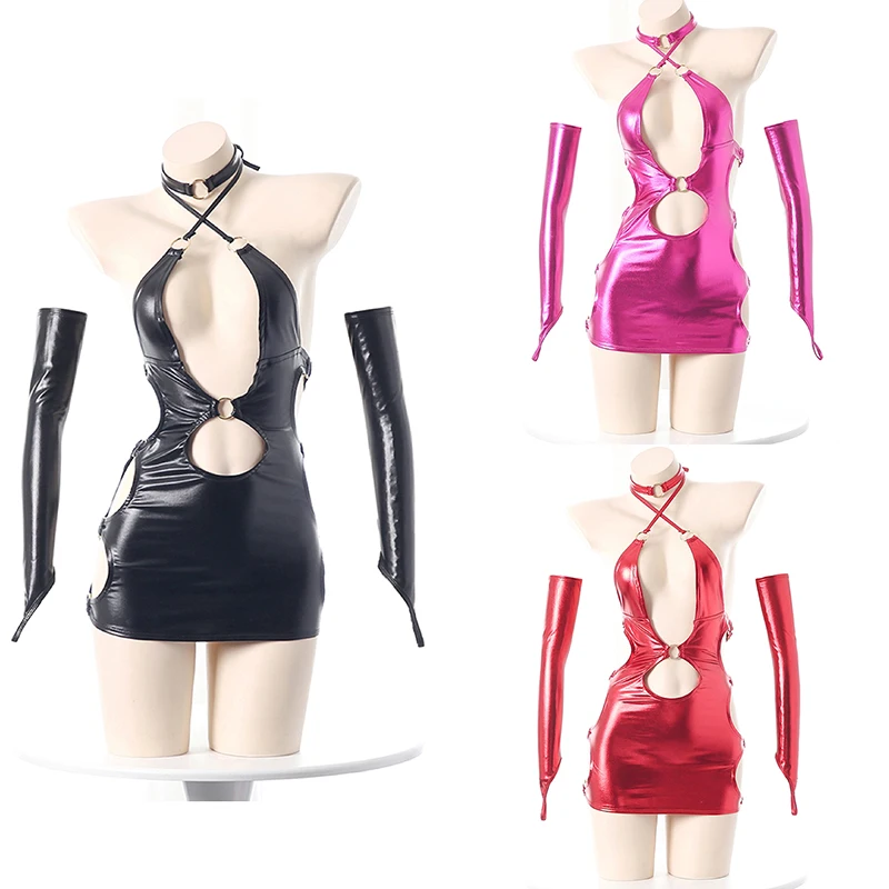 Anime Cosplay Dress - Anime Tight Leather Dress Idol Girl