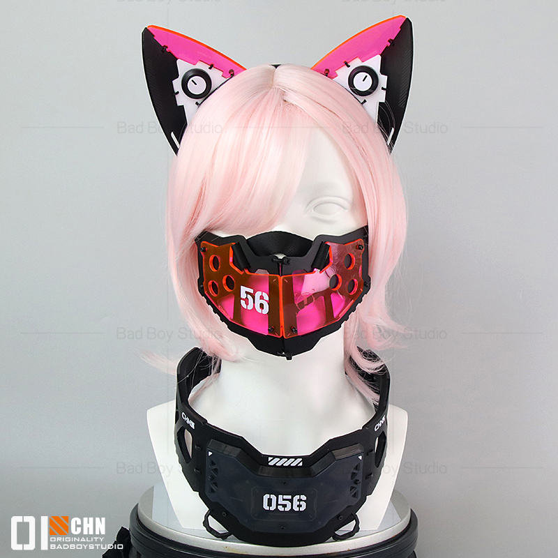 Anime Cosplay Festival - Cyberpunk Cosplay Mask Headband Functional Mechanical