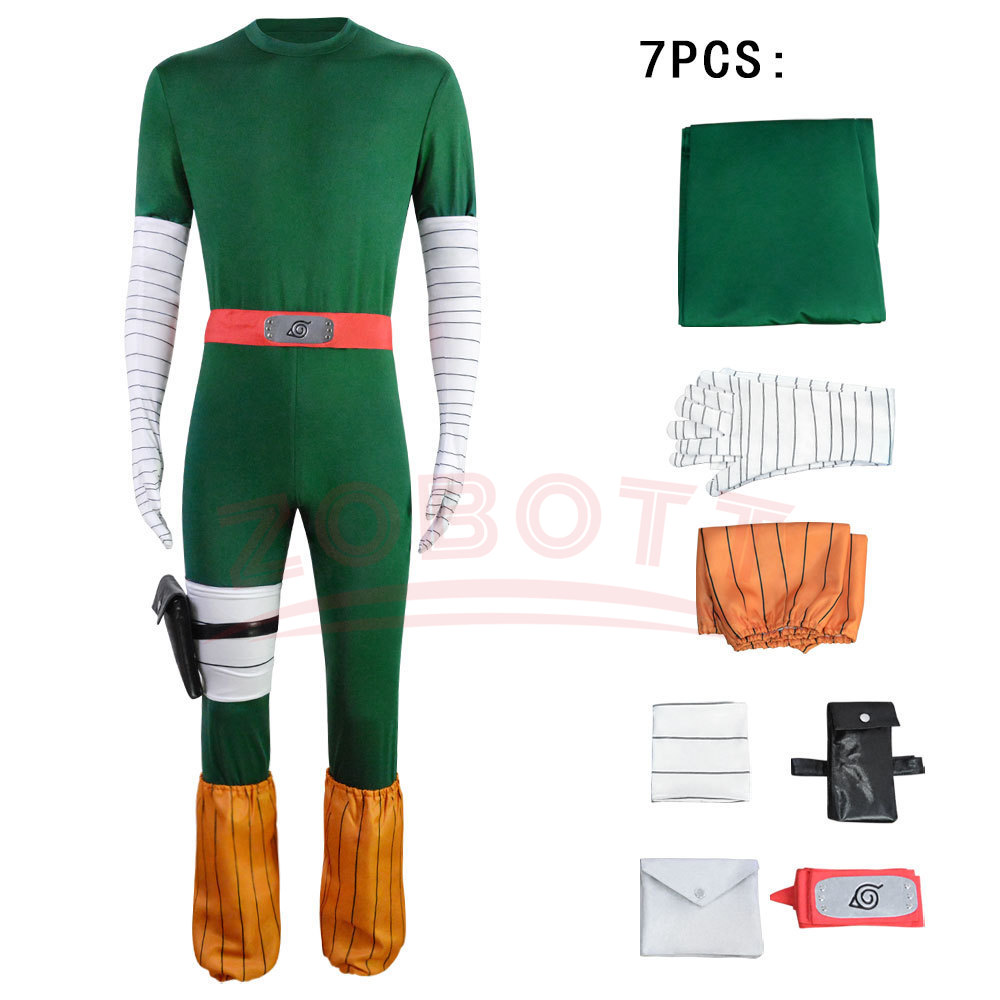 Men Cosplay Rock Lee Costumes  - Anime Cosplay Ninja reseña y precio