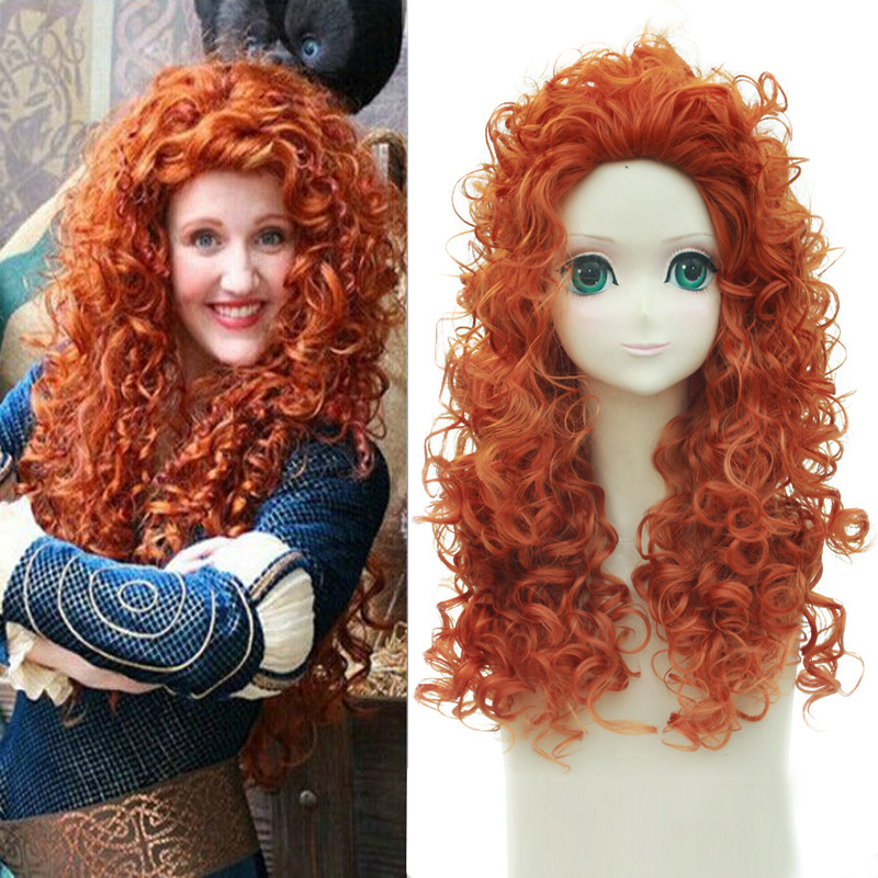 Anime Wigs Brave Legend Brave  - Anime Cosplay Orange Hair reseña y precio