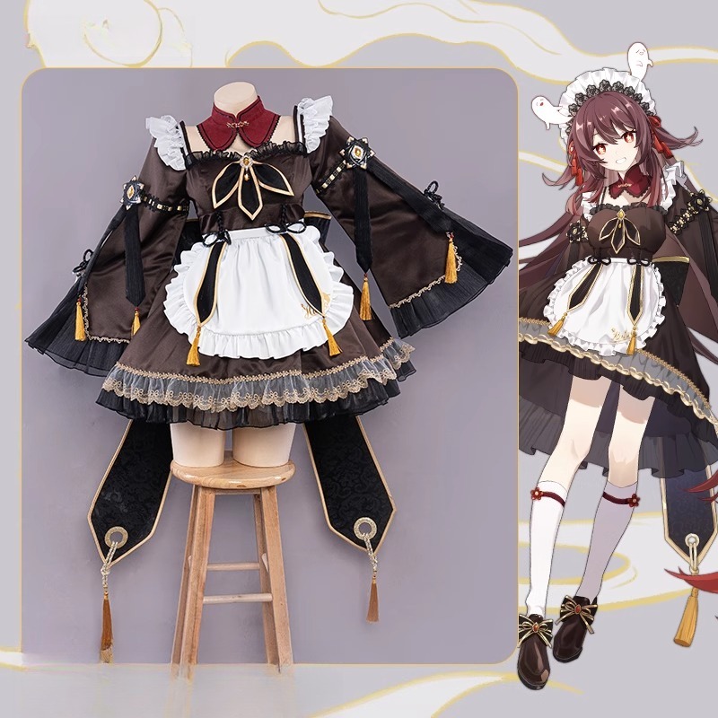 Game Genshin Impact Hu Tao Mai - Anime Cosplay Maid reseña y precio