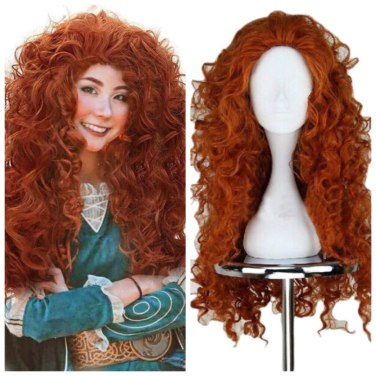 Long Orange Curly Hair Cosplay - Anime Cosplay Orange Hair reseña y precio