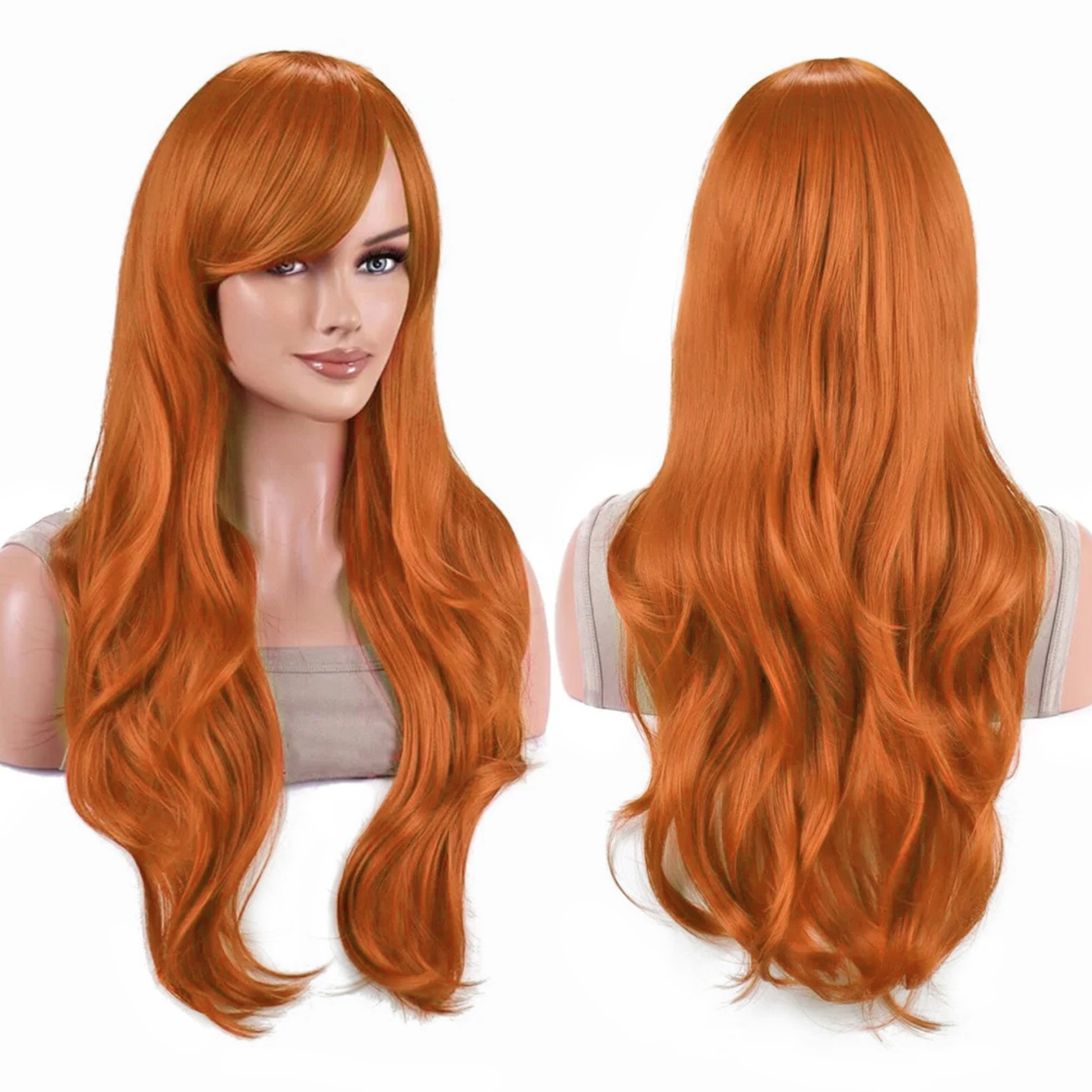 Synthetic Hair Vibrant Orange  - Anime Cosplay Orange Hair reseña y precio